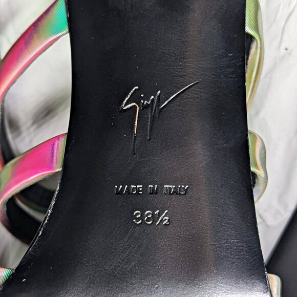 Giuseppe Zanotti Shangay 85MM Strappy Patent Slide Sandals Size 38.5 (MSRP $795) - Picture 10 of 12